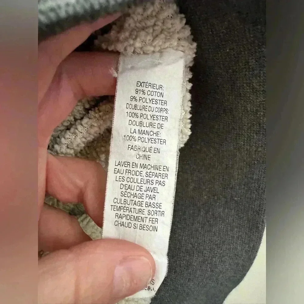 L.L. Bean Katahdin Iron Works Sherpa Lined Full Zip Sweatshirt
